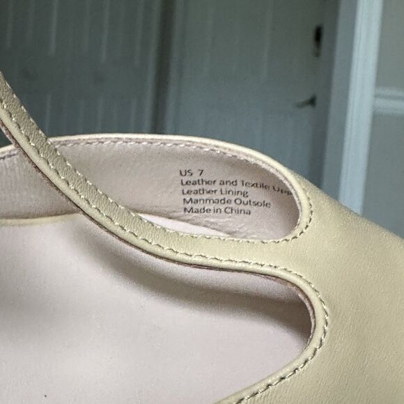 Tuckernuck Nude Leather Margot Kitten Heels Slingback Pumps Closed Pointed Toe 7 - Picture 8 of 14